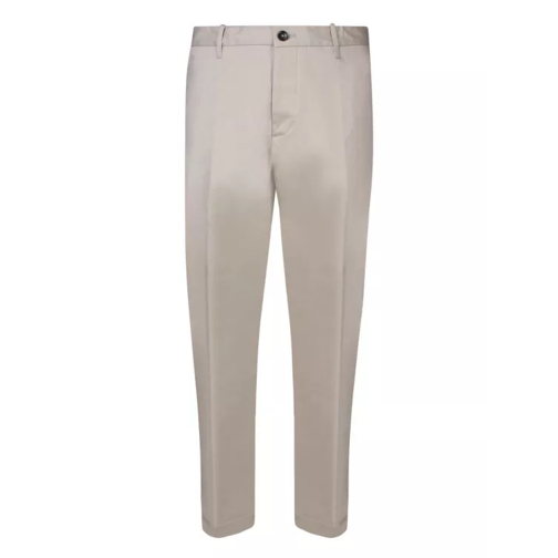 Nine In The Morning Gabardine Fabric Wide Cut Trousers Neutrals 