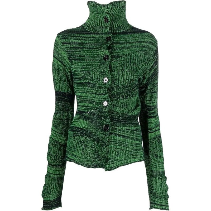 Acne Studios  Button Up Knit Sweater - Navy/flou Green blau