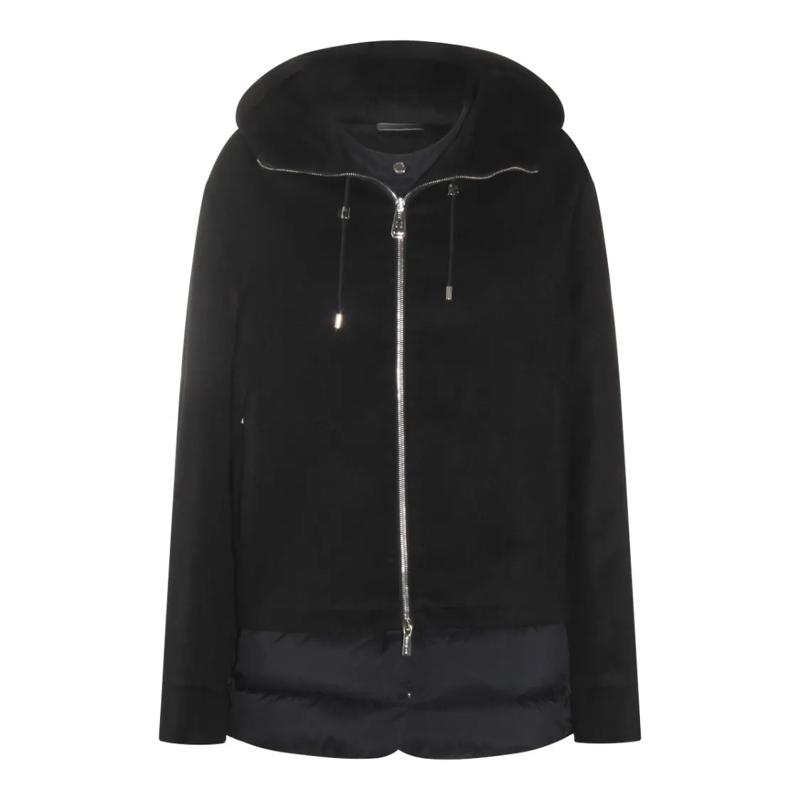 Moorer  Navy Wool Down Jacket Blue