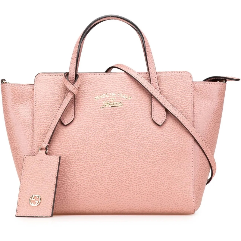 Gucci Schultertasche Mini Leather Swing Satchel rose
