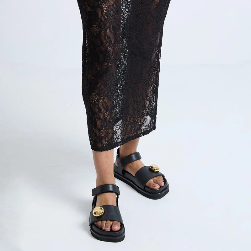 Loewe Sandalen Pebble Fussbett Sandal Black(Image 2)