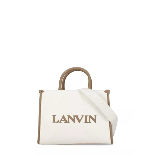 Lanvin Cotton And Linen Shopping Bag White Tote