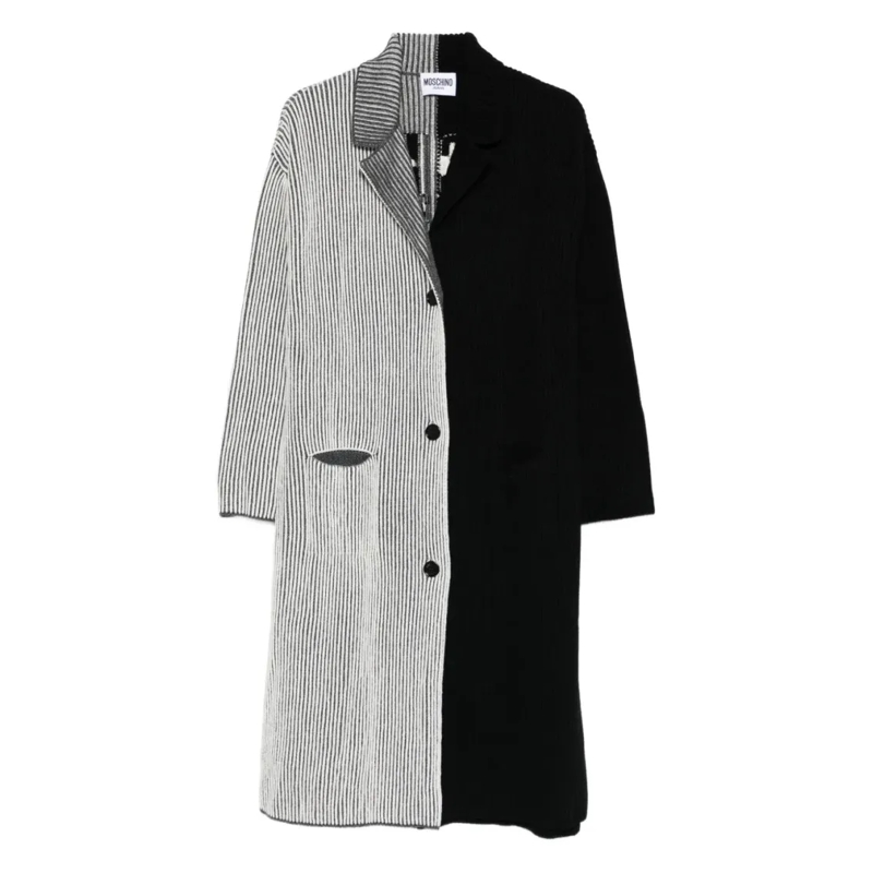 Moschino Bontjassen Structured Minimalist Outerwear Coat Black