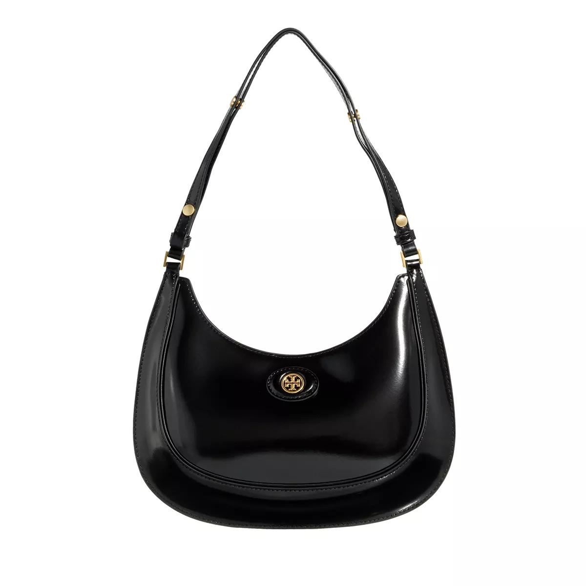 Tory Burch Hobo Bag - Robinson Spazzolato Convertible Crescent Bag - Gr. unisize - in Schwarz - für Damen