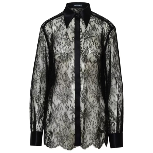 Dolce&Gabbana Black Lace Shirt Grey 