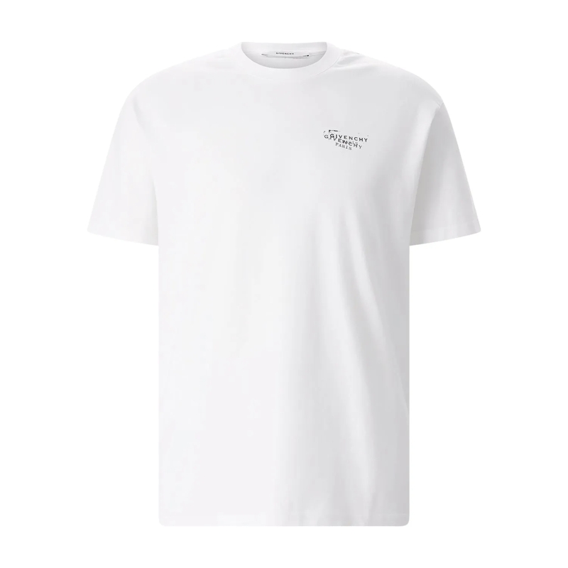 Givenchy T-Shirt Cotton T-Shirt With Distressed Logo Prints White(Image 2)
