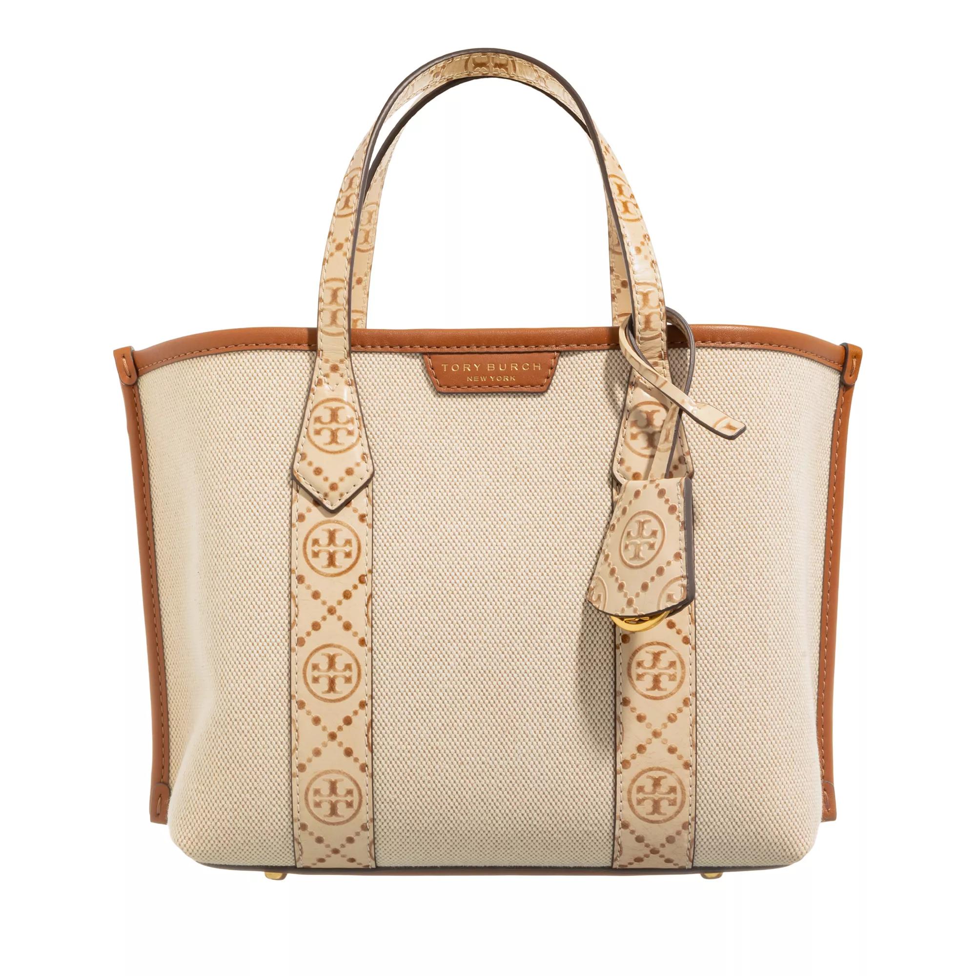 Tory Burch Tote - Perry Canvas Small Triple-Compartment Tote - Gr. unisize - in Beige - für Damen