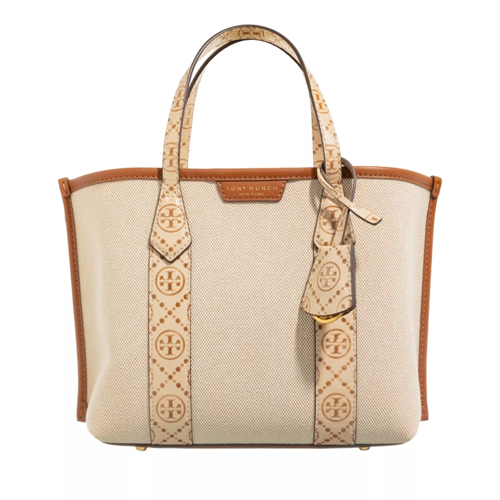 Tory Burch Perry Canvas Small Triple Compartment Tote New Cream Tote