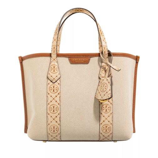 Tory Burch Perry Canvas Small Triple-Compartment Tote New Cream Draagtas