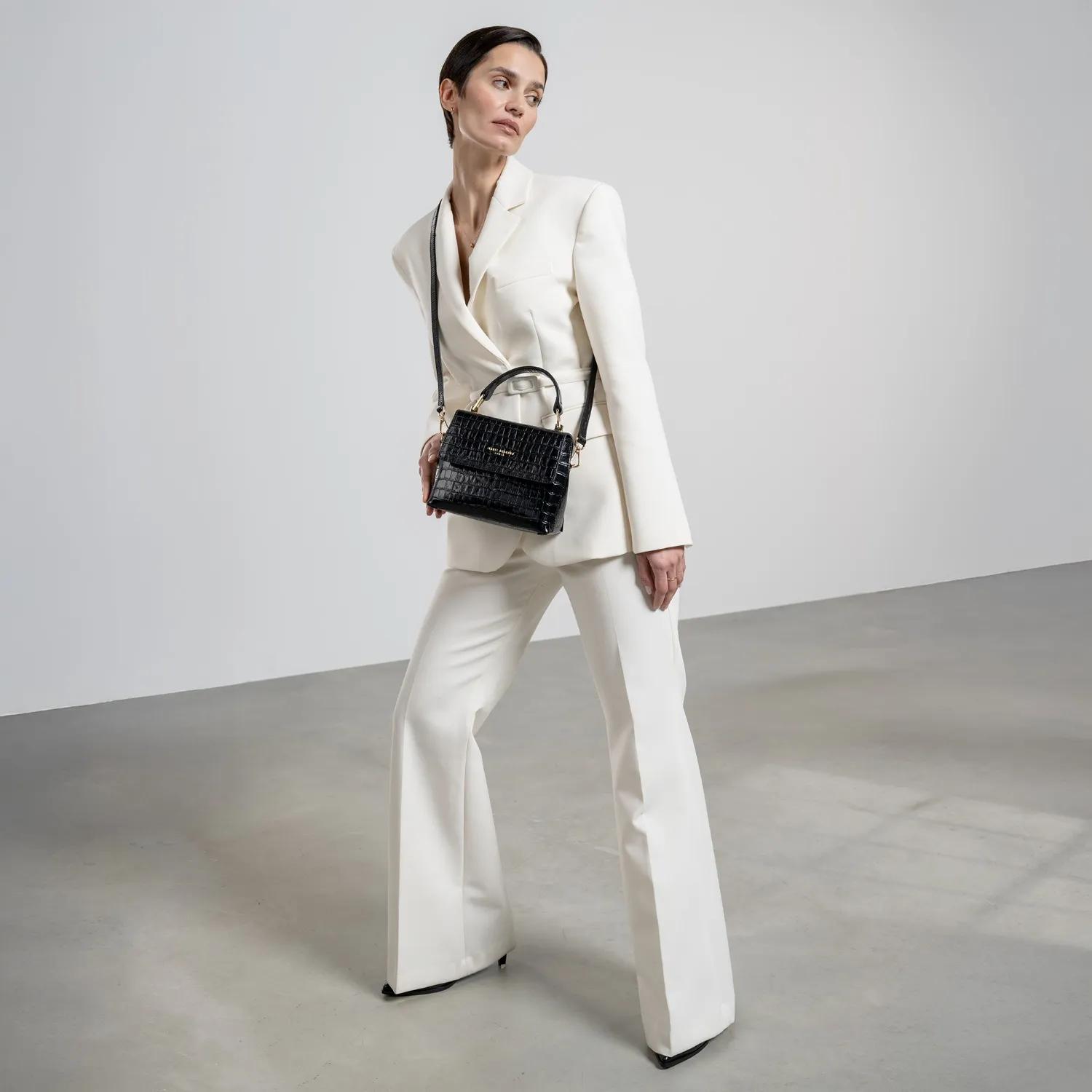 Thumbnail - Isabel Bernard Satchels - Femme Forte Heline Croco Black Calfskin Leather Ha - Gr. unisize - in Schwarz - für Damen