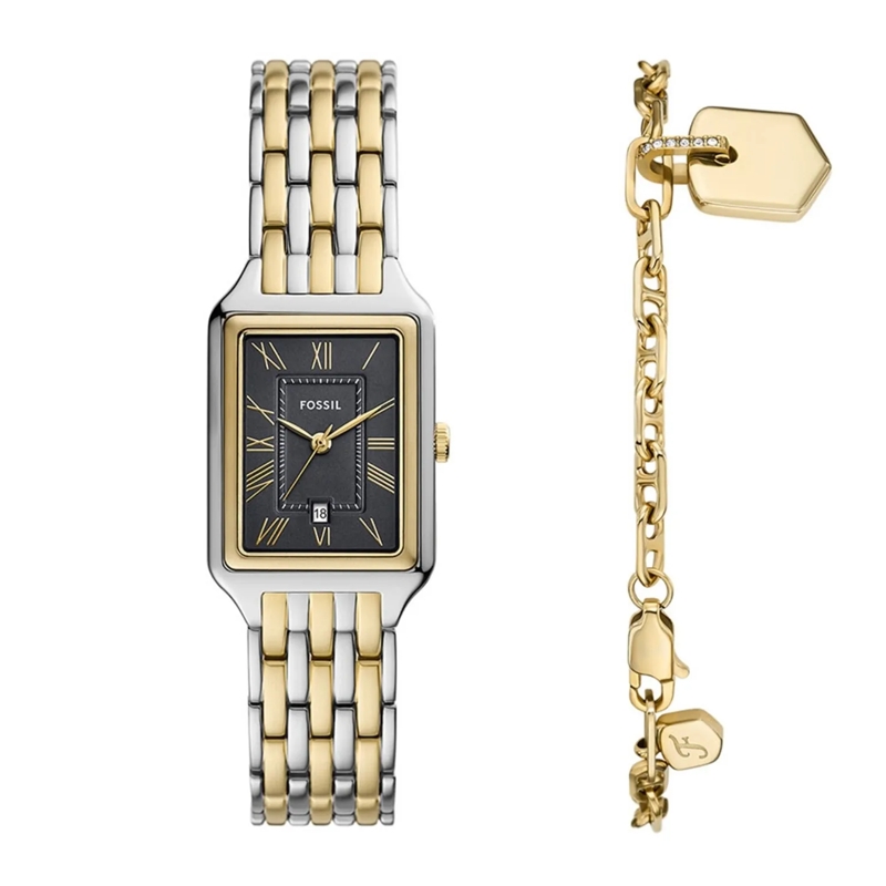 Fossil Quarzuhr Raquel Geschenkset Silber