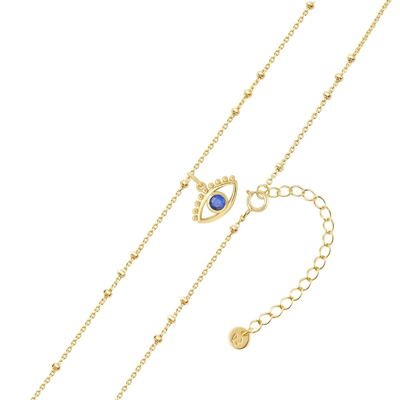 Glanzstücke München Mittellange Halskette Sterling Silber Halskette Zirkonia Allsehendes Aug gold(Image 3)