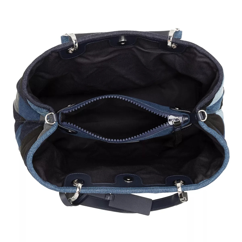 Emporio Armani Fourre-tout S33 Shopping Bag Patchwork Blue(Image 5)