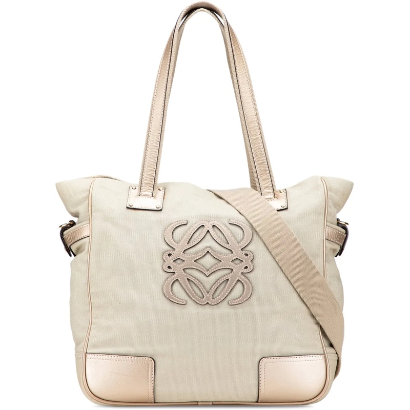 Loewe Schultertasche Canvas Anagram Satchel braun