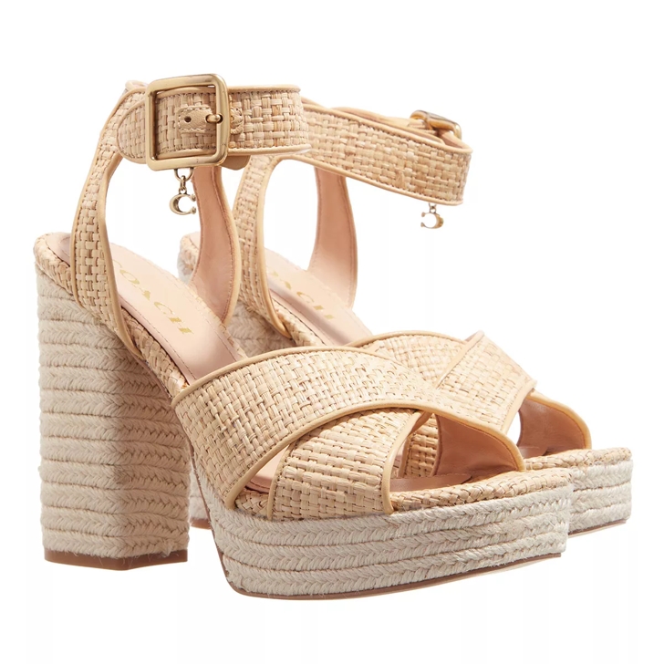 Coach Nelly Raffia Sandal Natural Sandale