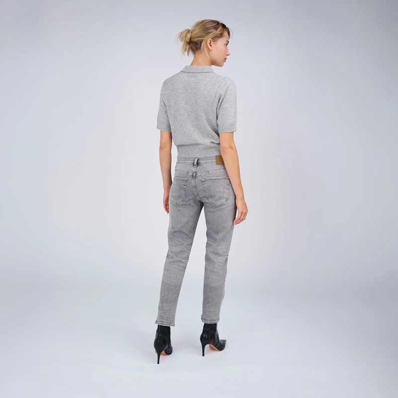 True Religion Strickjacke - Kurze Ärmel- Gerader Schnitt- Rippbündchen an  grau(Image 4)