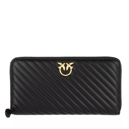 Pinko Ryder Simply Large Zip Around Wallet Black Portefeuille continental