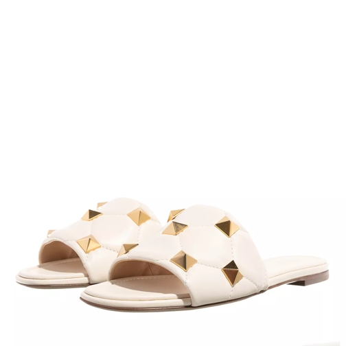 Valentino Garavani Slide Rockstud Ivory Slipper