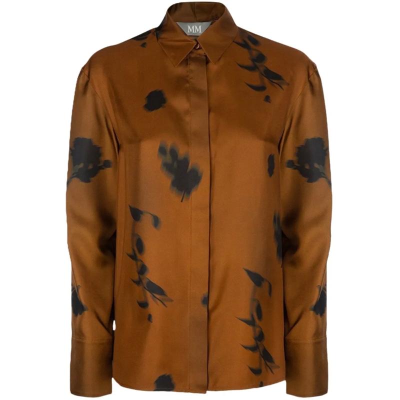 Max Mara Bluse Shirts Leather Brown braun