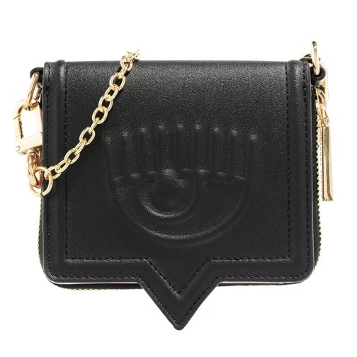 Chiara Ferragni Range A - Eyelike Bags, Sketch 11 Wallet Black Wallet On A Chain
