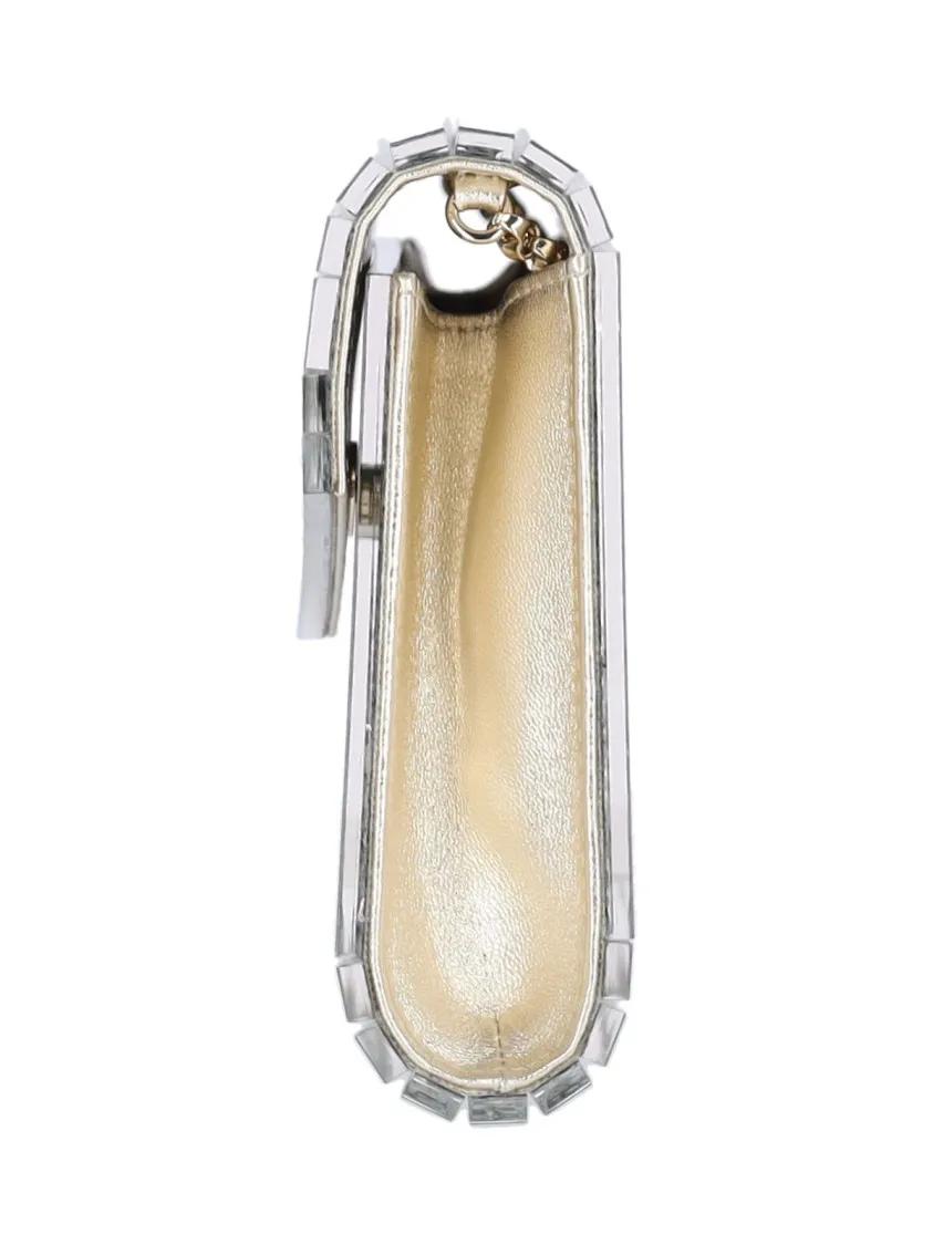Jimmy Choo Clutches "Candy" Glitter Pouch Silver in zilver