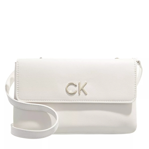 Calvin Klein Re-Lock Dbl Xbody W/Flap Ecru Crossbody Bag
