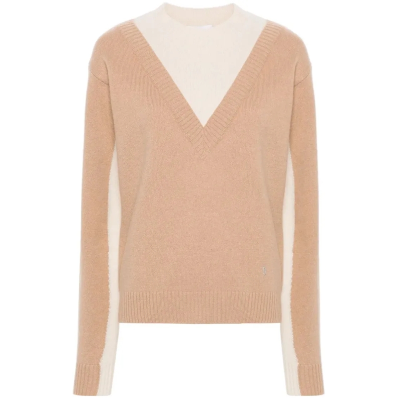 Paco Rabanne Langärmeliges Oberteil Classic Round Neck Pullover With Silhouette Neutrals