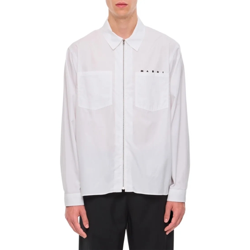 Marni Shirts Cotton Full Zip Shirt White