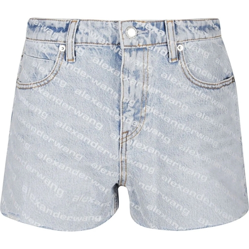 Alexander Wang Korte broek Logo Print Bite Short Blue blau