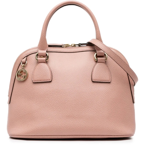 Gucci Fourre-tout 2000-2015 Small Dollar Calfskin GG Charm Dome Satc rose