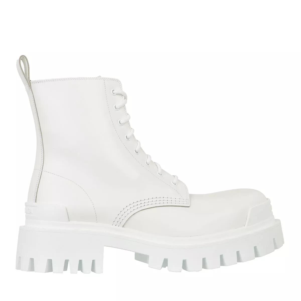 Balenciaga Strike 20MM Bootie Leather Optic White | Laarzen met  vetersluiting