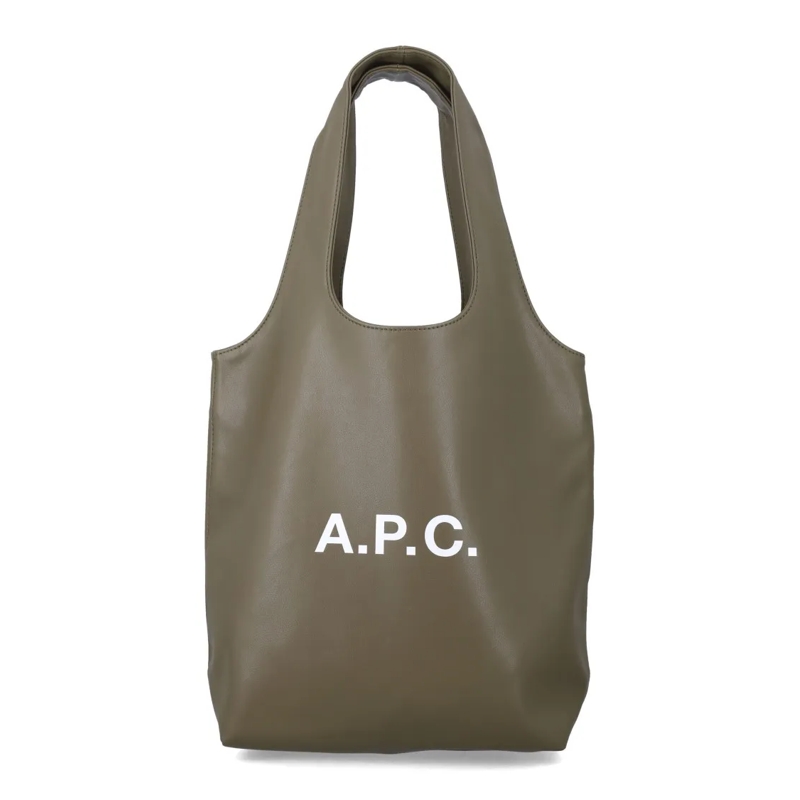 A.P.C. Fourre-tout Ninon Black Small Faux Leather Tote Grey