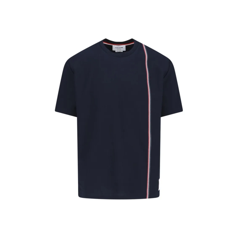 Thom Browne T-shirt Tricolor Detail T-Shirt – Blue Blue