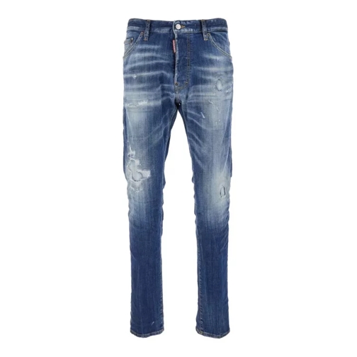 Dsquared2 Cool Guy' Blue Five-Pocket Jeans With Logo Patch I Blue 