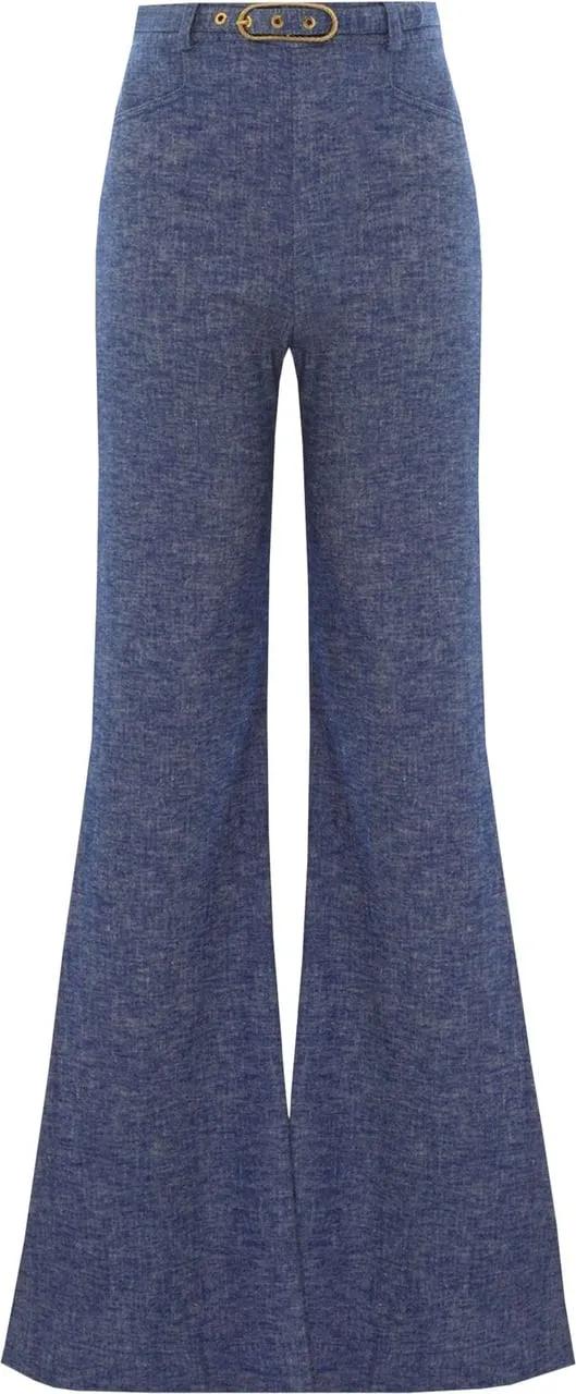 Thumbnail - Zimmermann - Eden Chambray Trousers - Größe 0 - bunt