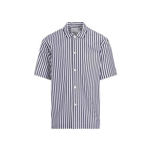 Sacai Navy-Blue Stripe Shirt Blue 