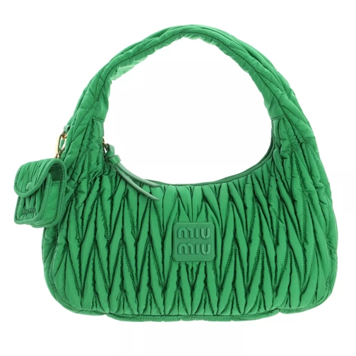 Miu Miu Matelasse Re-Nylon Shoulder Bag Mint Green Hobotas