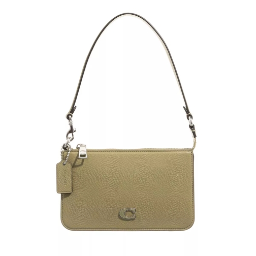 Coach Pouch Bag In Crossgrain Leather Moss Schultertasche