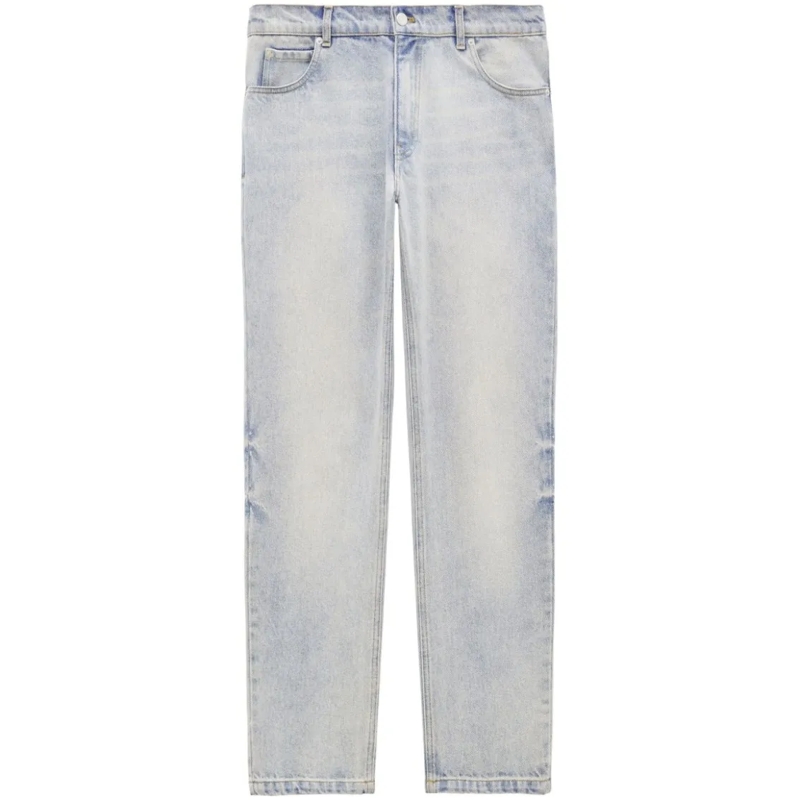 Courrèges Jeans Tapered Light Blue Denim Trousers White