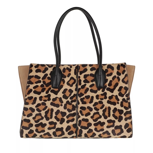 Tod's Leopard Holly Medium Tote Bag Multi Rymlig shoppingväska