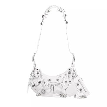 Balenciaga Xx Small Hobo Bag Crocodile Embossed Optic White