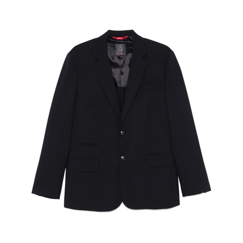 Fay Blazer Tailored Midnight Blue Jacket Black