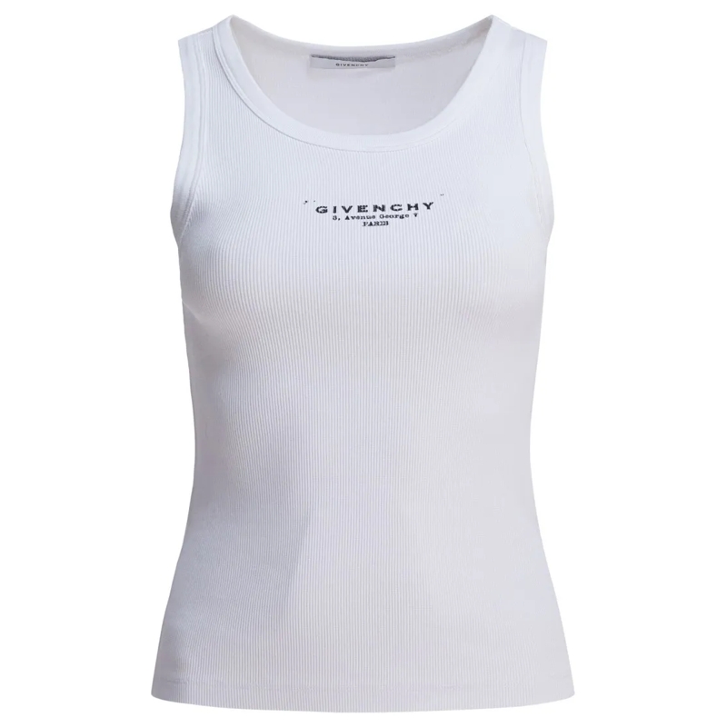 Givenchy Blouse Ribbed Cotton-Elastane Tank Top White