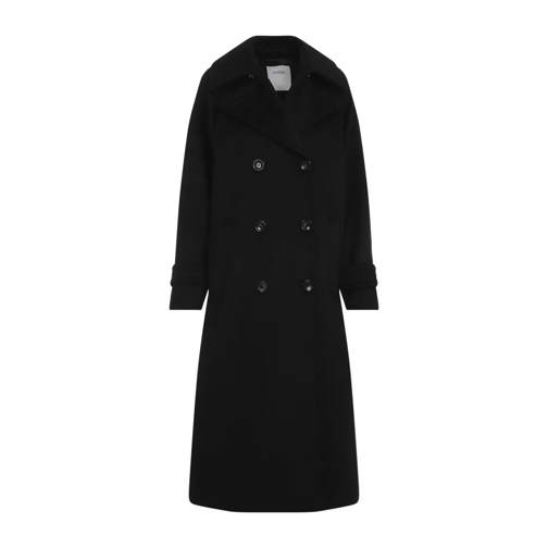 Sportmax Leandro Black Virgin Wool Coat Black Bontjassen