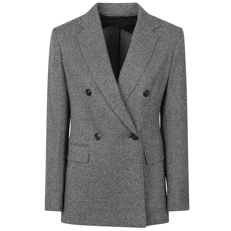 Max Mara Blazer Mid-Gray Patterned Jersey Blazer Grey