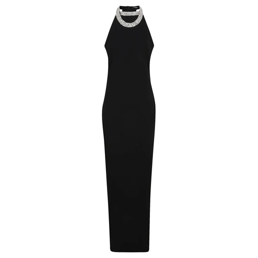 Balmain Abendkleider Halterneck Db Col Embroidered Long Dress Black