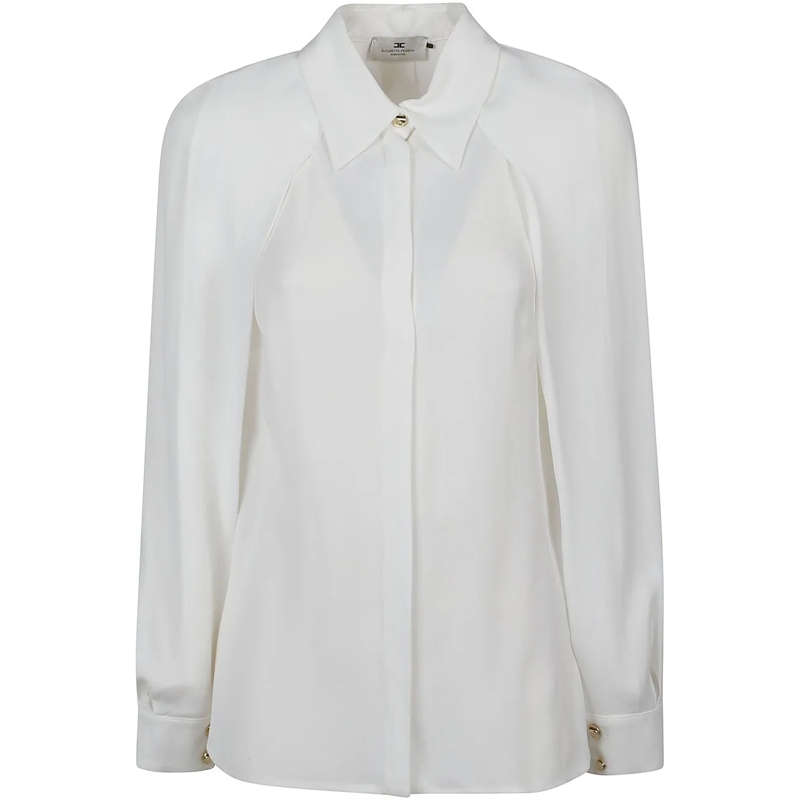 Elisabetta Franchi Chemisier Long Sleeve Shirt White weiß