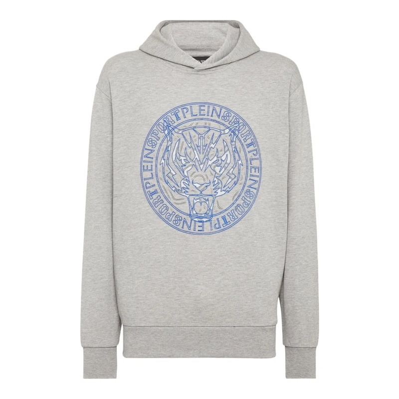 Plein Sport Top Hoodie Tiger grau