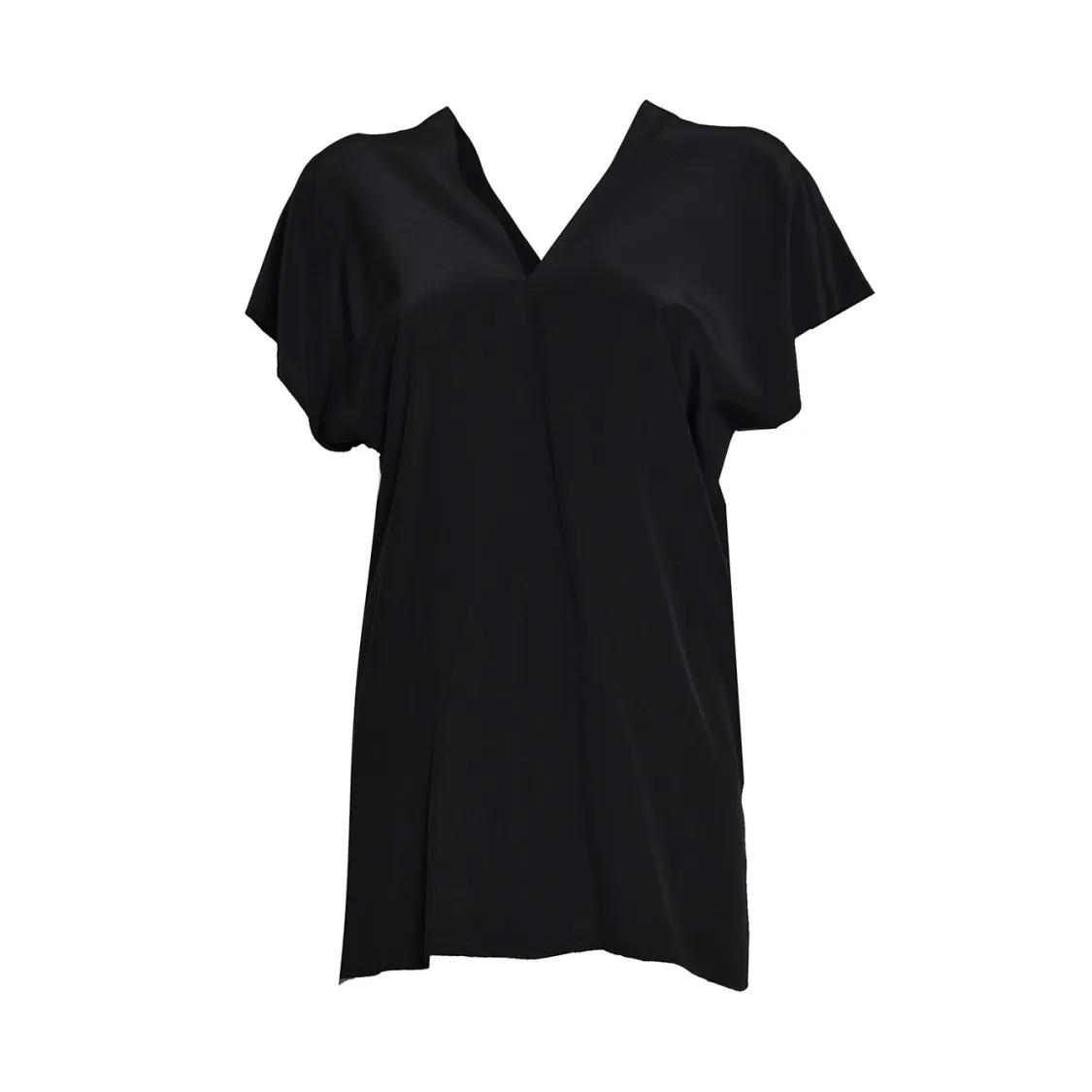 Thumbnail - Aspesi - Black Silk Crepe Top - Größe 40 - schwarz