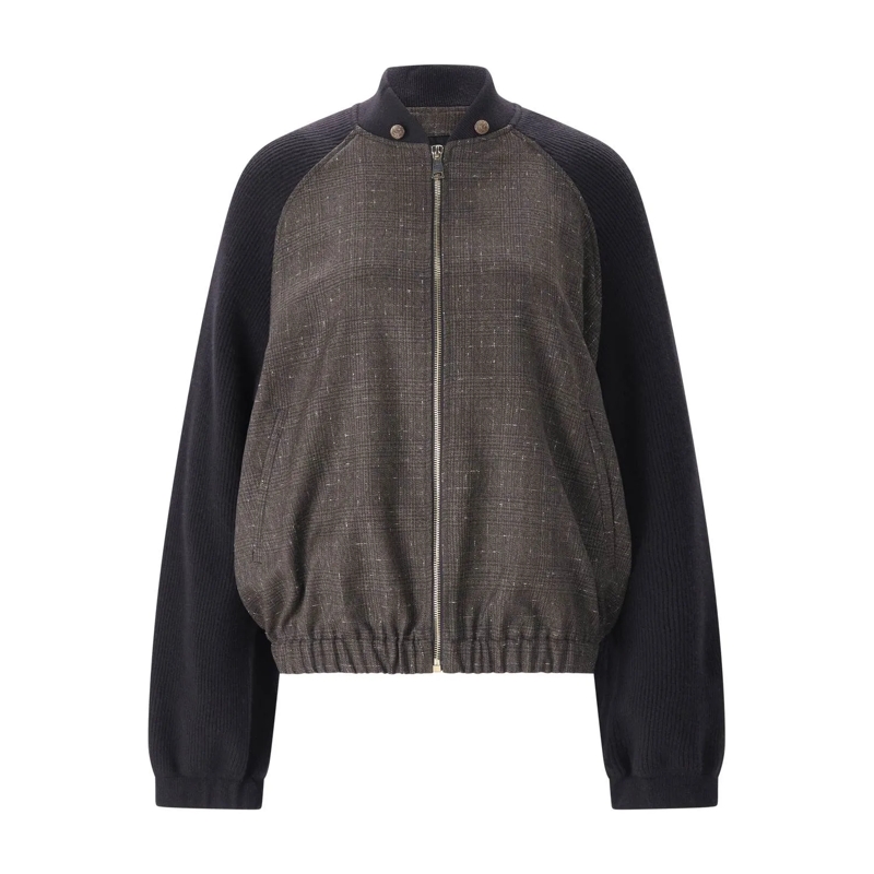 Fabiana Filippi Overgangsjas Leichte Jacke im Materialmix Schwarz